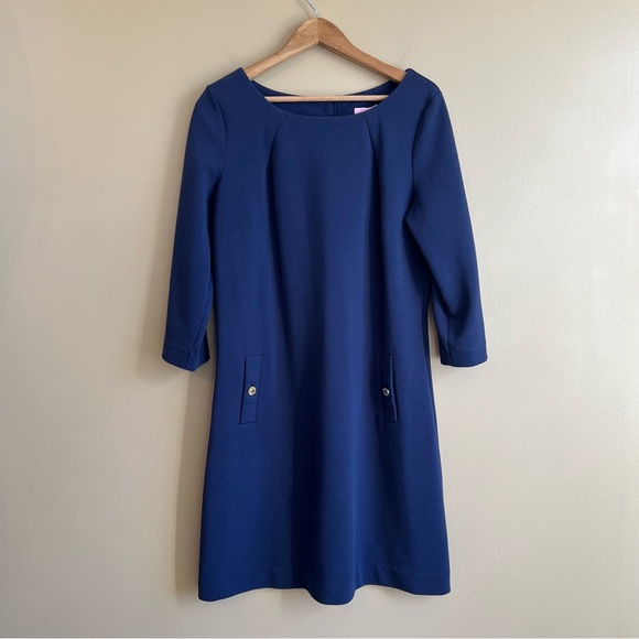 LILLY PULITZER Navy Charlene Shift Dress Size Large - Picture 2 of 8